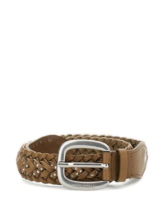 Golden Goose Braided Houston Washed Leather With Micro Studs Belt