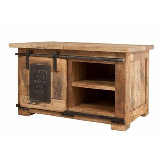 Massivmoebel24 Railway 134 Cassapanca in legno di mango - laccato / natur 76x51x46