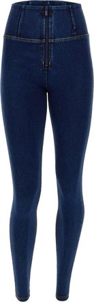 Freddy Leggings FREDDY Leggings WRUP2HC002ORG, Damen, Gr. XS, EURO, blau (schwarz jeans, gelb seams), Obermaterial: 84% Baumwolle CO. 16% Elasthan EL., Hosen