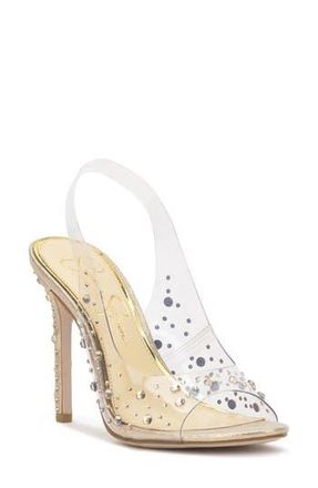 Jessica Simpson Jaisey Slingback Sandal in Clear/Gold at Nordstrom Rack, Size 6.5