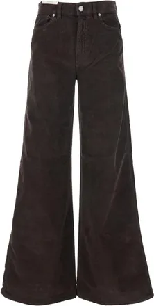 Pantaloni Torino Bruine Corduroy Broek - Dames - Wijde Broeken - Bruin - W27 - Katoen - Broeken