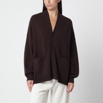 Extreme Cashmere Dark brown Tokio cardigan in cashmere blend