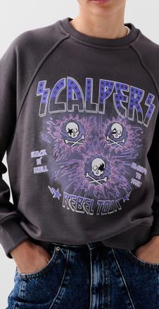 Scalpers Kiss Skull Sweater in Grey at Nordstrom, Size X-Small Eu