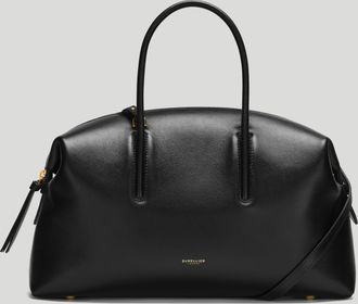DeMellier The Midi Stockholm in Black Fine Grain Leather Top handle bag