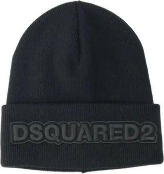 Dsquared2 Gebreide muts - Heren - Hoeden - Blauw - ONE Size - Accessoires
