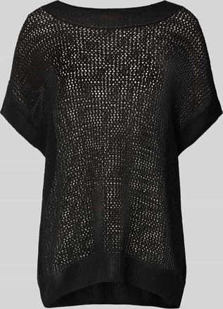 Milano Milano Italy H&auml;kelpullover aus Leinen-Viskose-Mix in Black, Gr&ouml;&szlig;e XS