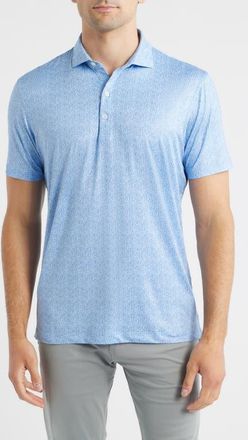 Johnnie-O Popping Tops Beverage Opener Print Featherweight Performance Polo in Kona at Nordstrom, Size Xx-Large