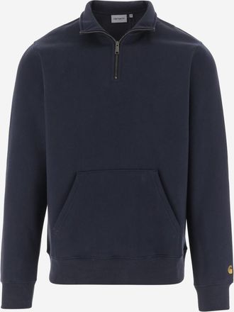 Carhartt Work in Progress Navy Blue Solid Sweatshirt