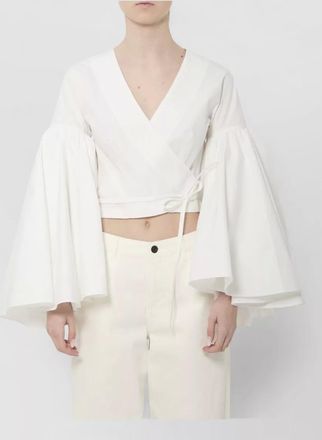 Jacquemus wrap top ruffle shirt cropped silhouette