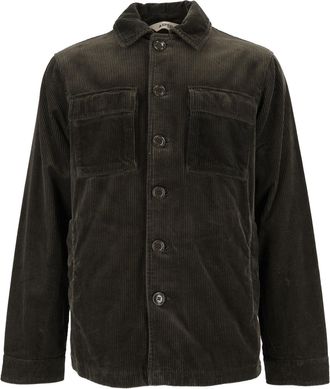 Aspesi Relaxed Fit Corduroy Jacket with Classic Collar and Dual Chest Pockets