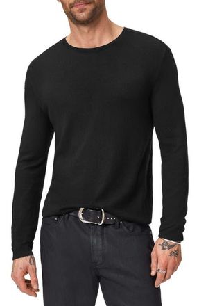 John Varvatos Novas Regular Fit Alpaca & Silk Sweater in Black at Nordstrom, Size Medium