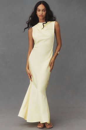 Significant Other Lana Cowl-Neck Tie-Back Satin Maxi Dress