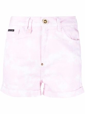 Philipp Plein Hexagon denim hot pants - Pink