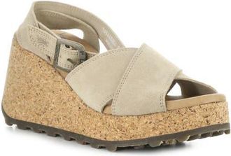 FLY London Dony Platform Wedge Sandal in Taupe at Nordstrom, Size 10-10.5Us