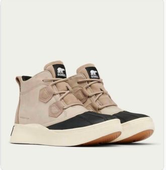 Sorel Womens Out N About Iv Waterproof Boot In Omega Taupe Black