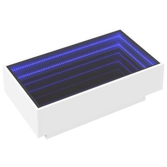 Berkfield Home Decorative Coffee Table with LED White 90x50x30 cm Engineered Wood | Size: 90 x 50 x 30 cm