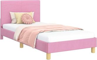 vidaXL Cama Para Ni&ntilde;os Con Cabecero Con Cabecera Rosa 90 X 200 Cm Tela Vidaxl