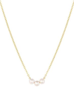 Set & Stones Caroline Pearl Necklace in Gold at Nordstrom, Size 16