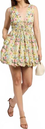 En Saison Cairo Mini Dress In Yellow Pink Multi