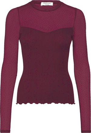 Rosemunde Langarmshirt ROSEMUNDE Bernadine Shirt, Damen, Gr. XL, lila (beere), Strick, Obermaterial: 100% Baumwolle, unifarben, figurbetont h&uuml;ftlang, Rundhals, 
