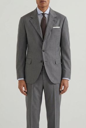 Brunello Cucinelli Medium Grey Wool Suit, Brand Size 54 (US Size 44)