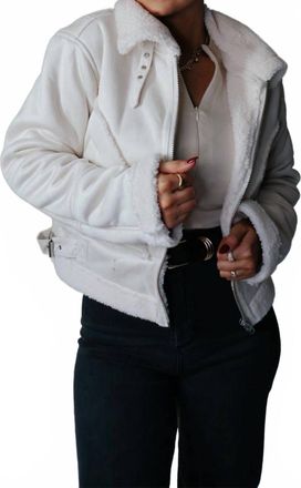 HYFVE Xenna Suede & Sherpa Jacket In Cream/off White