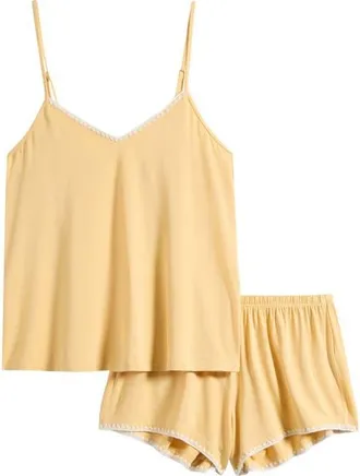 Eberjey Frida Camisole & Shorts Pajamas in Sunbeam/ivory at Nordstrom, Size X-Large