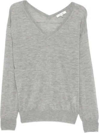 Frame Denim Cashmere V Neck Jumper - female - Frame - Cashmere Knitwear - Gray - XS - Knitwear