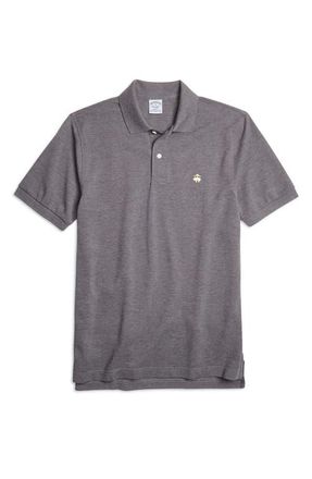 Brooks Brothers Slim Fit Stretch Cotton Piqu&eacute; Polo in Charcoal Heather at Nordstrom, Size X-Large