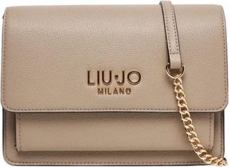 Liu Jo Caliwen Schoudertas met Metalen Logo - Dames - Schoudertassen - Beige - ONE Size - Tassen