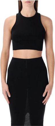 Rick Owens Cropped Tanktop - Dames - Tops zonder mouwen - Zwart - L - Tops