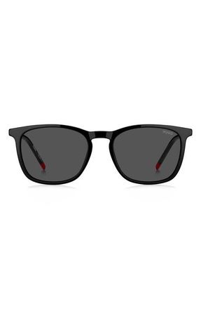 HUGO BOSS 53mm Rectangular Sunglasses in Black/Grey at Nordstrom