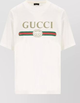 Gucci silk cotton logo-print short-sleeve t-shirt