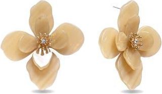 Eye Candy Los Angeles Ysabel Flower Stud Earrings in Beige at Nordstrom Rack
