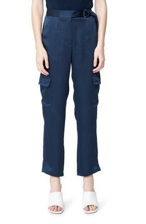 SIMKHAI Carolina Belted Cargo Pants in Midnight at Nordstrom Rack, Size 14