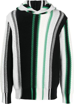 Orlebar Brown Kirk Jordan stripe-print hoodie - men - Cotton/Polyamide - S - White
