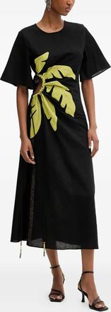 Never Fully Dressed Midi-jurk met uitgesneden blad - Zwart