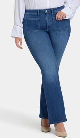 NYDJ Ava Patch Pocket Flare Jeans in Cool Marine at Nordstrom, Size 14W