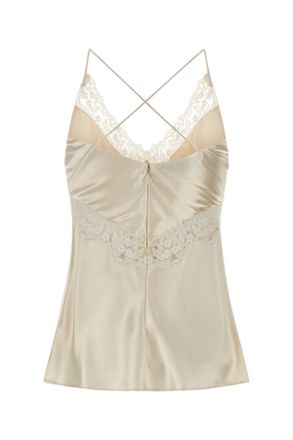 Alberta Ferretti Womens Ivory Satin Top Bianco Maglie