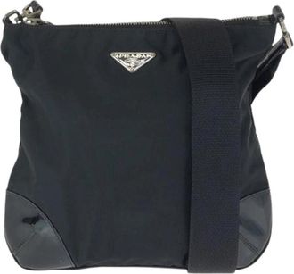 Prada Pre-owned Tessuto Nylon Enamel Shoulder Bag - Dames - Vintage Schoudertas - Zwart - ONE Size - Nylon - Vintage