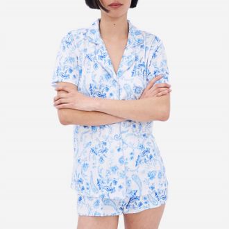 Stripe and Stare Soft Tencel Modal Short Paisley Pajama Set In Spring Paisley