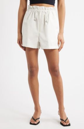 A Gold E Lydia Toggle Waist Cotton Blend Shorts in Chalk White Creamy White at Nordstrom, Size X-Small