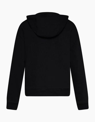 DKNY Womens Jeans Satin Applique Chainstitch Logo Hoodie - Multi/Black - Size: 18/16