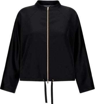 Herno Short Satin Jacket - Dames - Zomerjassen - Zwart - S - Polyester - Jassen