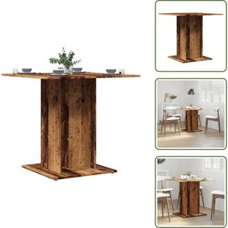 vidaXL Tavolo da pranzo in legno multistrato - vidaXL Tavolo da Pranzo Legno Antico 80x80x75 cm in Legno Multistrato