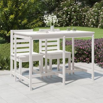 vidaXL Mesa De Jard&iacute;n Madera Maciza Pino Blanco 159,5x82,5x110 Cm Vidaxl