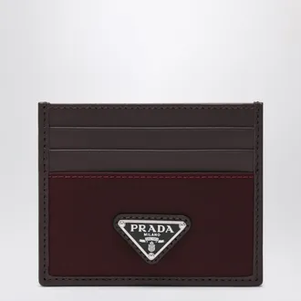 Prada Speedrock cardholder in Re-Nylon and burgundy leather