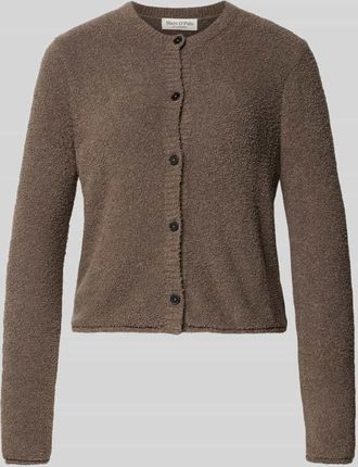 Marc O'Polo Regular Fit Strickjacke aus Baumwoll-Mix in Taupe, Gr&ouml;&szlig;e XXL