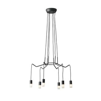 Netlighting Spider 6 Light Hanging Wire Pendant Anthracite G9 in Black