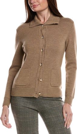 Bruno Magli Merino Wool Epaulet Sweater Jacket